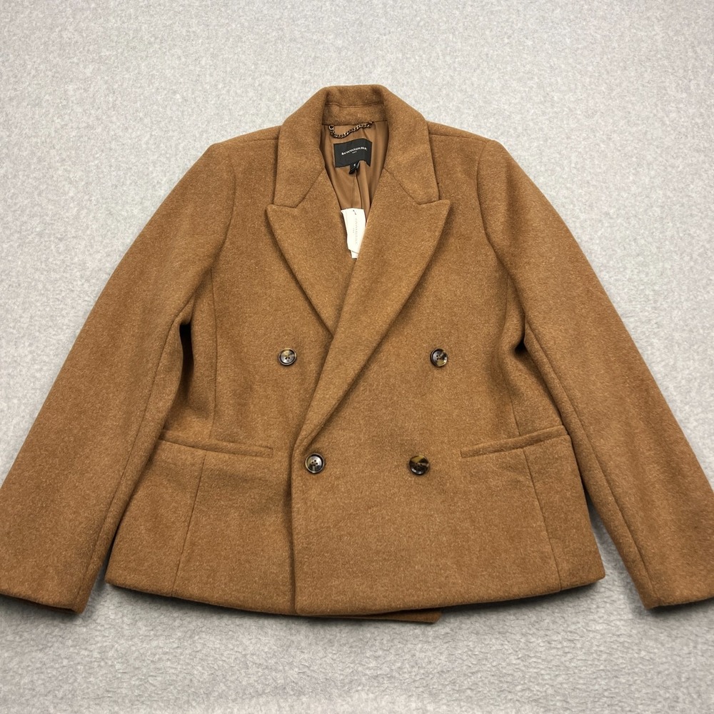 Banana Republic Brushed Double Breasted Jacket Women's Small Brown Blazer Coat